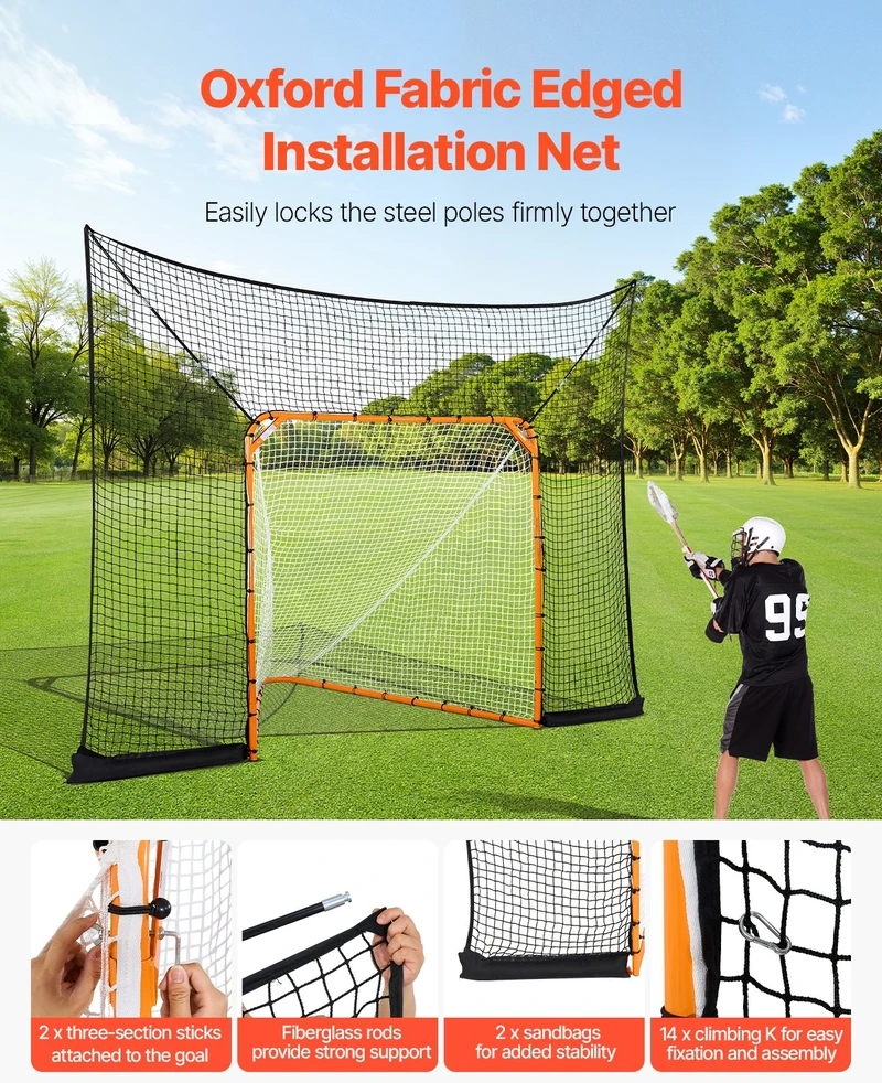VEVOR Hokejo Lacrosse tinklas 9x12 pėdų
