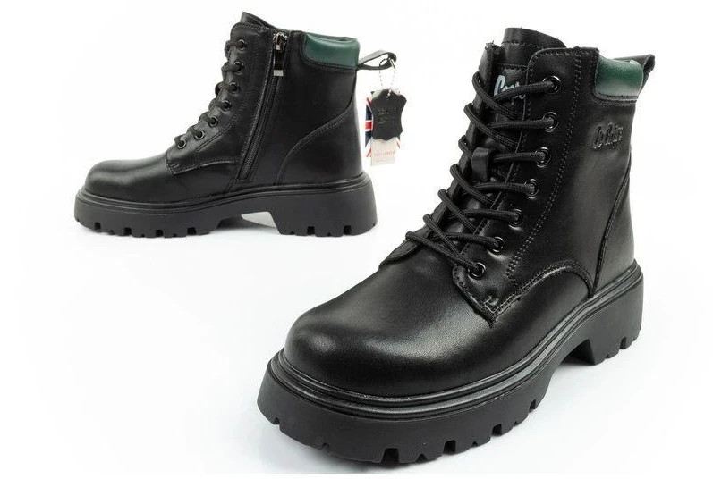 Lee Cooper batai moterims, odiniai, su pašiltinimu, su raišteliais