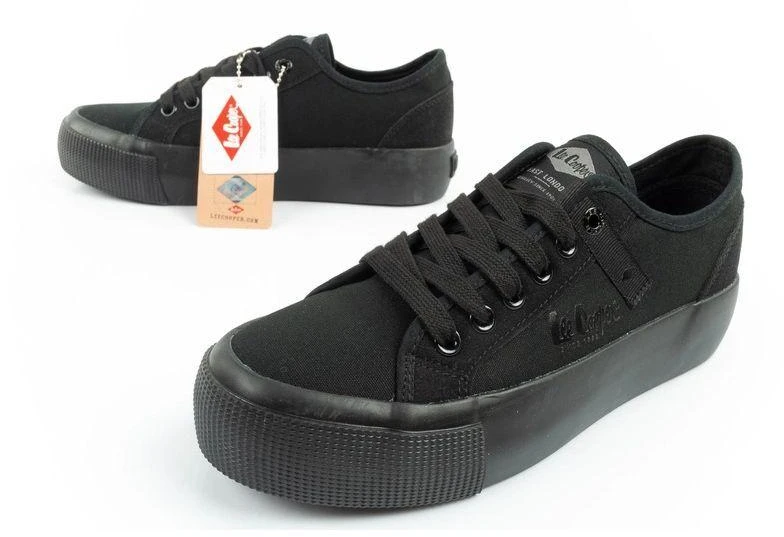 Lee Cooper moteriški audinio platforminiai kedai, juodi