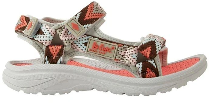 Lee Cooper moteriški basutės su lipukais vasaros paplūdimiui, šviesiai pilki ir rožiniai