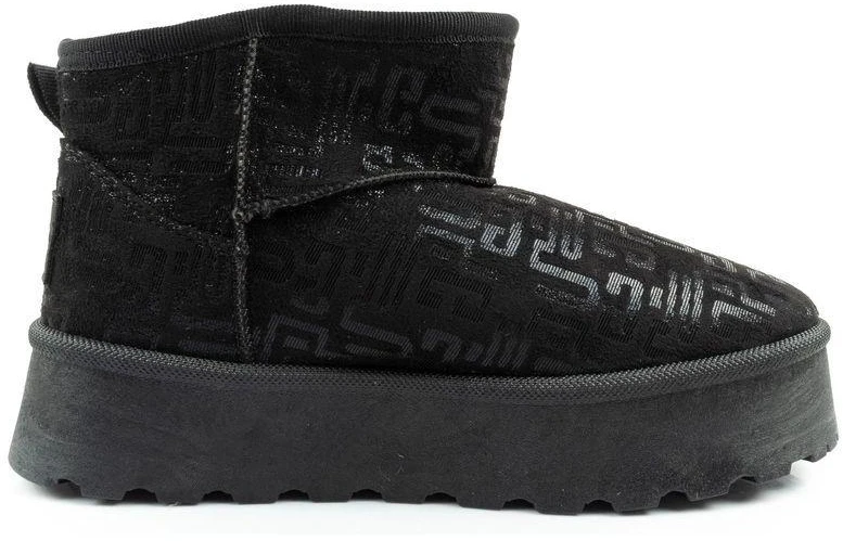 Lee Cooper moteriški juodi žiemos aulinukai su kailio pamušalu, madingi
