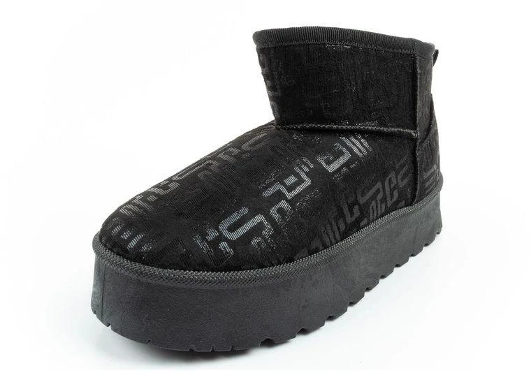 Lee Cooper moteriški juodi žiemos aulinukai su kailio pamušalu, madingi