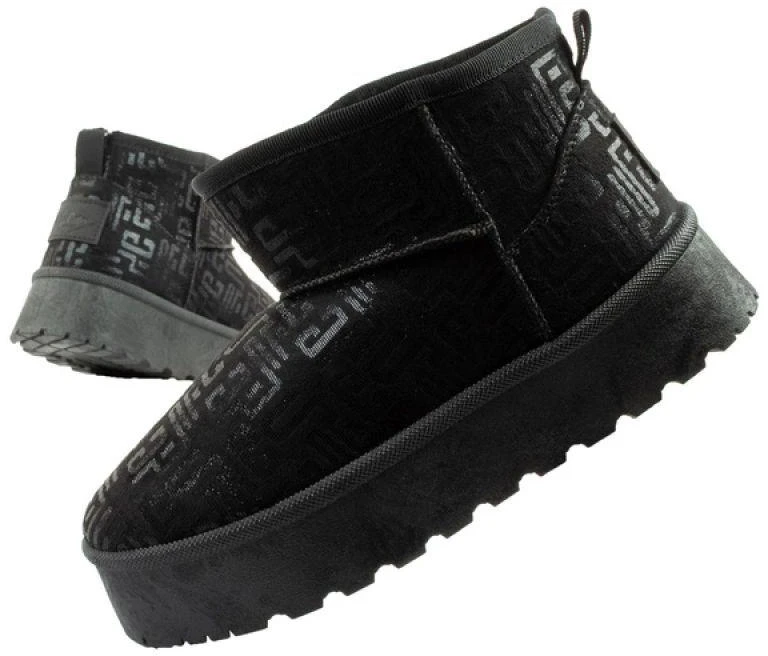 Lee Cooper moteriški juodi žiemos aulinukai su kailio pamušalu, madingi
