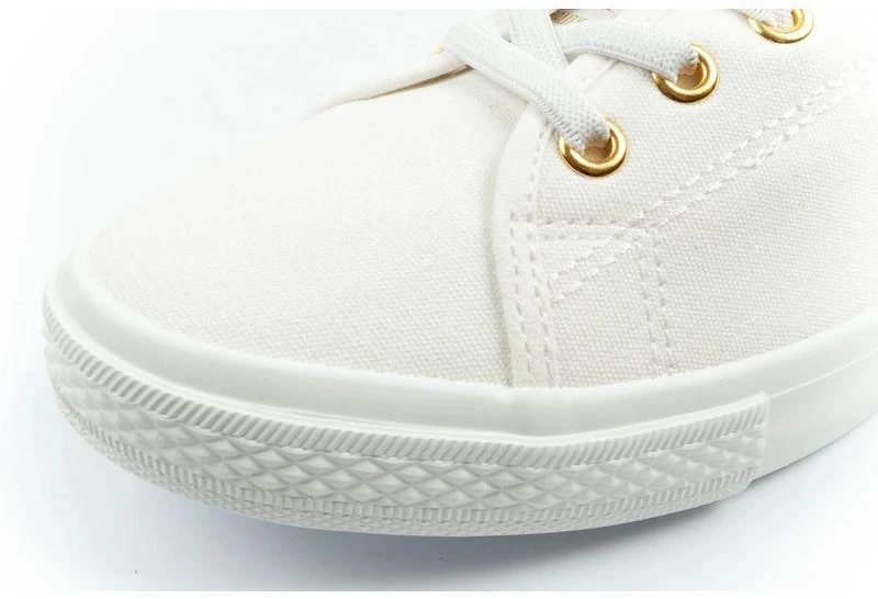 Lee Cooper moteriški laisvalaikio bateliai, sportinio stiliaus balti įsispiriami balerinos tipo bateliai