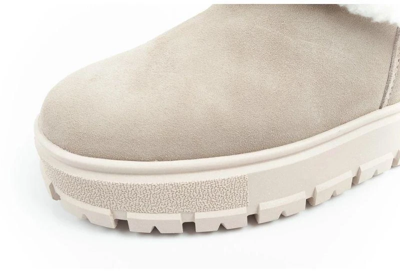 Lee Cooper moteriški madingi žiemos aulinukai su avikailio pašiltinimu, odiniai, smėlio spalvos