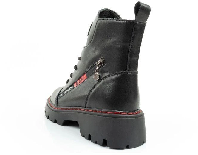 Lee Cooper moteriški odiniai batai, juodi, raudoni, šilti