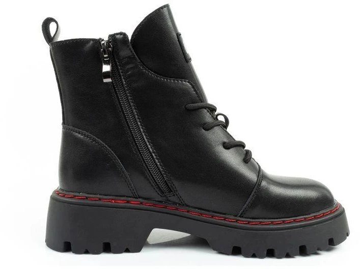 Lee Cooper moteriški odiniai batai, juodi, raudoni, šilti