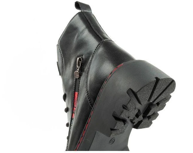 Lee Cooper moteriški odiniai batai, juodi, raudoni, šilti