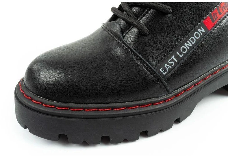 Lee Cooper moteriški odiniai batai, juodi, raudoni, šilti