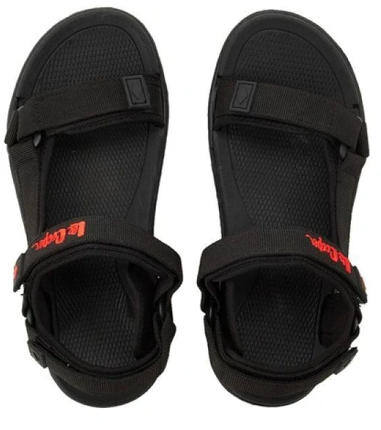 Lee Cooper moteriški sandalai su lipukais, lengvi juodi, vasaros paplūdimiui