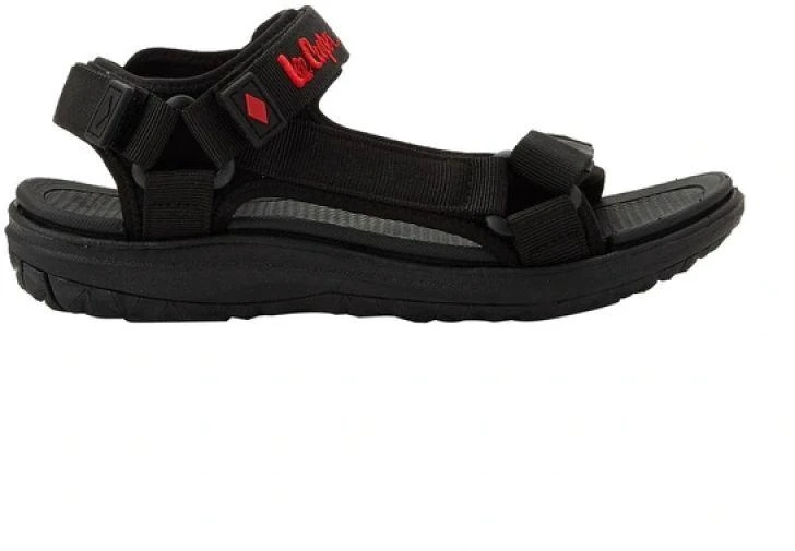 Lee Cooper moteriški sandalai su lipukais, lengvi juodi, vasaros paplūdimiui