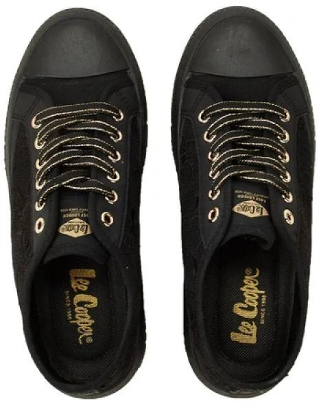 Lee Cooper moteriški sportiniai kedai, juodi, su platforma ir raišteliais