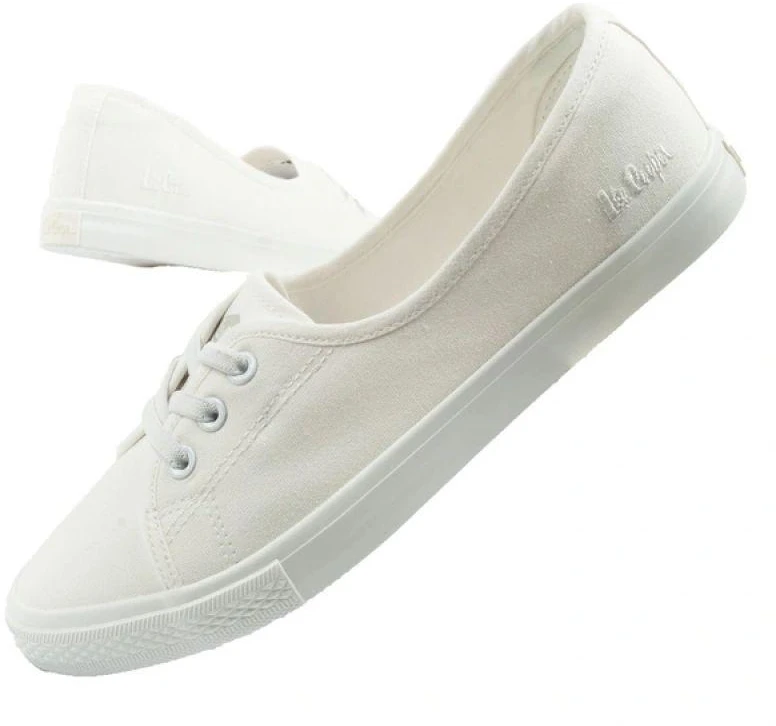 Lee Cooper moteriški sportinio stiliaus balti laisvalaikio bateliai tipo "slip-on"
