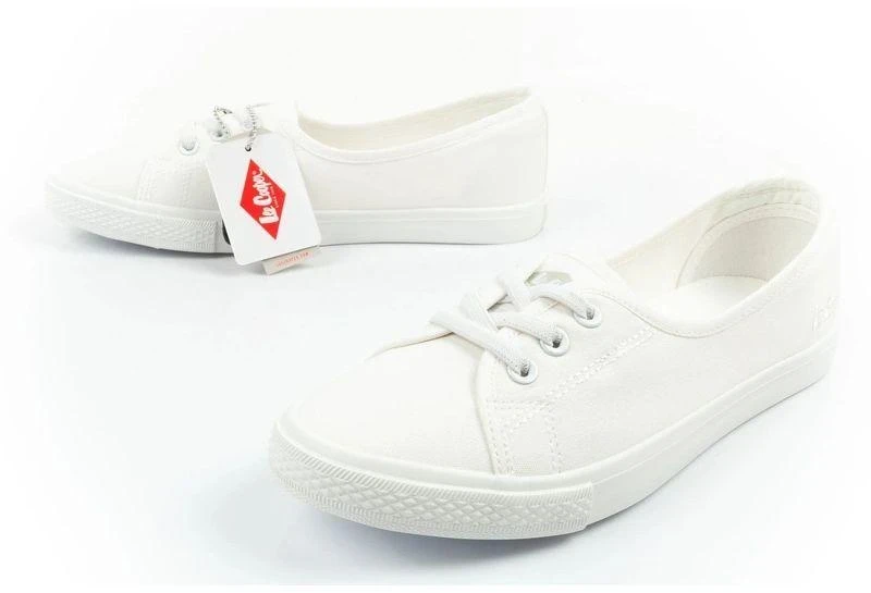 Lee Cooper moteriški sportinio stiliaus balti laisvalaikio bateliai tipo "slip-on"