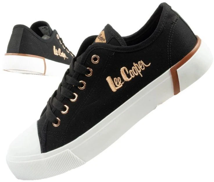 Lee Cooper moteriški stilingi juodi sportiniai bateliai iš audinio