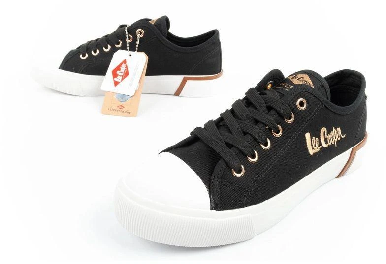Lee Cooper moteriški stilingi juodi sportiniai bateliai iš audinio