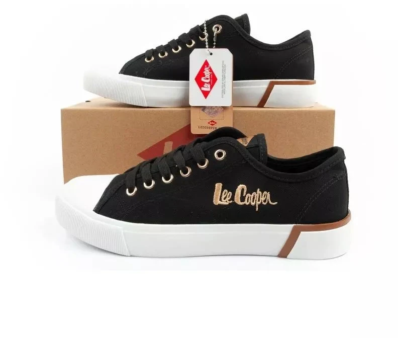 Lee Cooper moteriški stilingi juodi sportiniai bateliai iš audinio