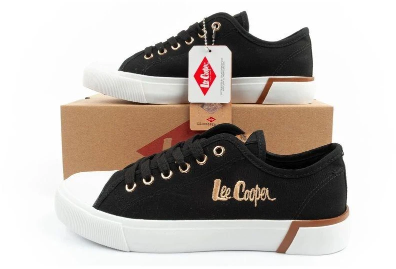 Lee Cooper moteriški stilingi juodi sportiniai bateliai iš audinio
