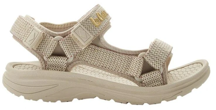Lee Cooper moteriški vasaros paplūdimio sandalai su lipukais, šviesiai smėlio kreminės