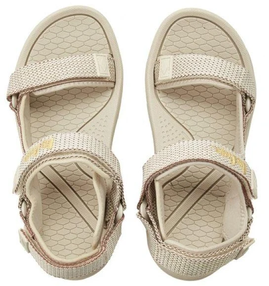 Lee Cooper moteriški vasaros paplūdimio sandalai su lipukais, šviesiai smėlio kreminės