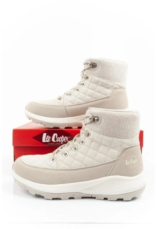 Lee Cooper moteriški žieminiai sportbačiai žygiams, pašiltinti, kreminės spalvos, ekooda