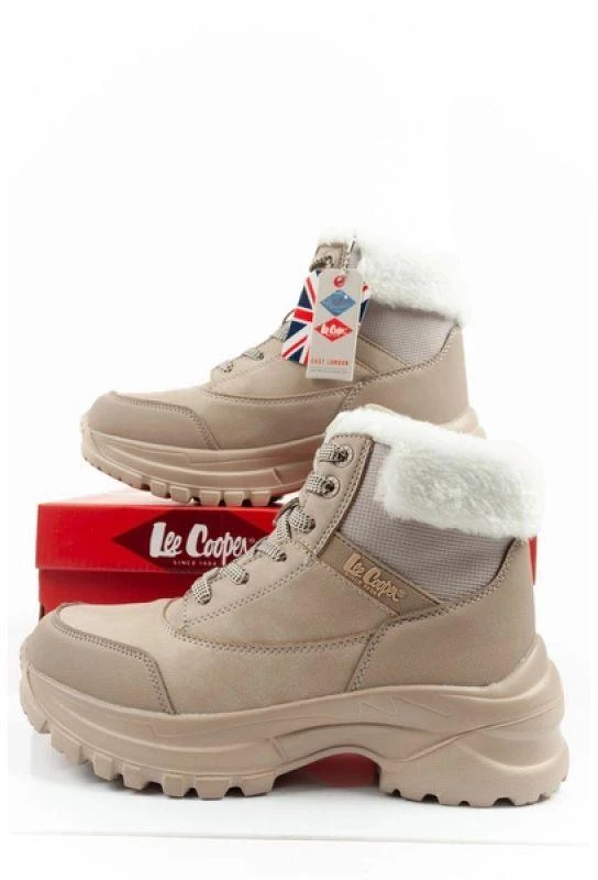 Lee Cooper moteriški žieminiai sportiniai žygio batai Lee Cooper, smėlio spalvos, su pašiltinimu