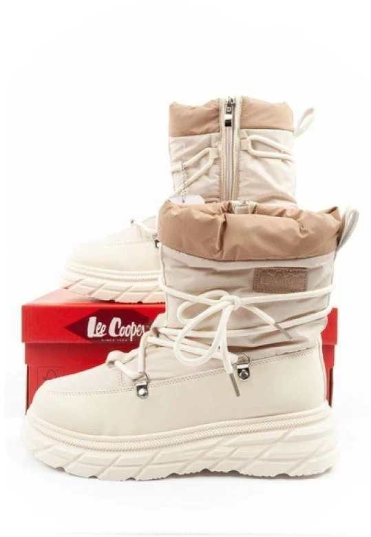 Lee Cooper moteriški žieminiai žygio batai, su pašiltinimu, smėlio ir kreminės spalvos
