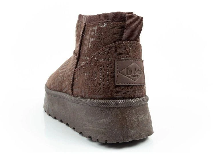 Lee Cooper moteriški žiemos aulinukai, madingi su kailiu, tamsiai rudi