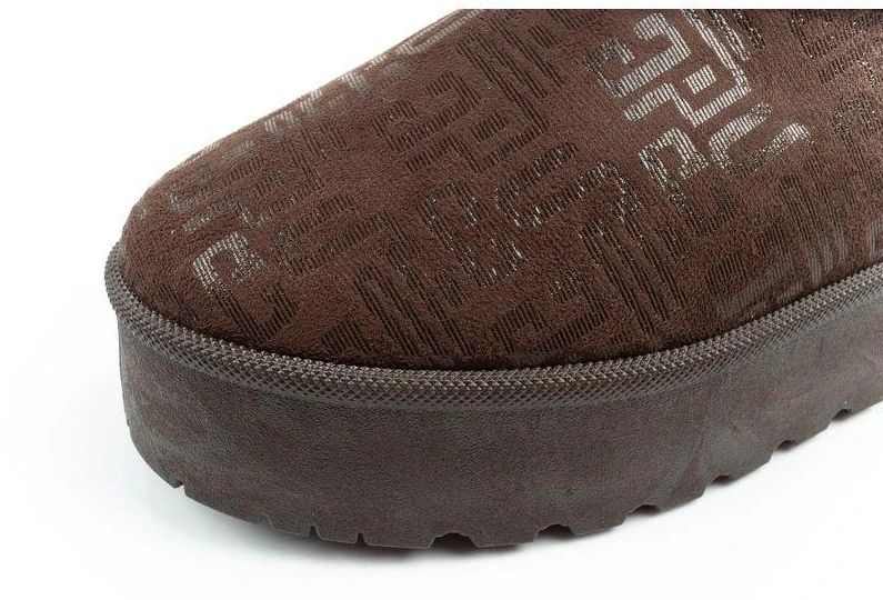Lee Cooper moteriški žiemos aulinukai, madingi su kailiu, tamsiai rudi