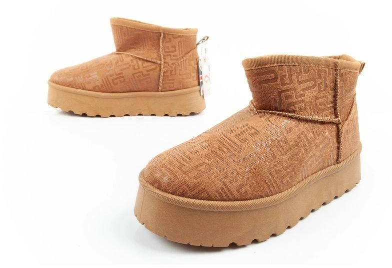 Lee Cooper moteriški žiemos sniego batai, madingi aulinukai su kailiu, rudi