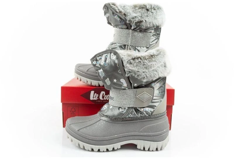 Lee Cooper vaikiški pašiltinti pilki sniego batai mergaitėms