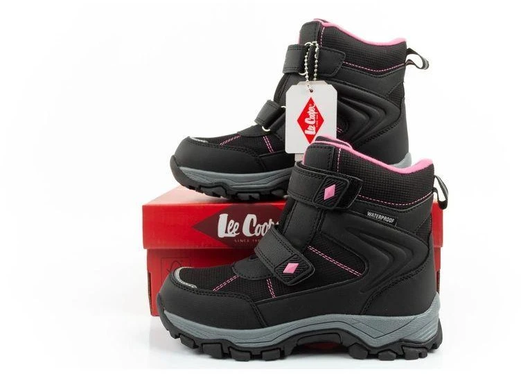 Lee Cooper vaikiški žieminiai sniego batai, juodi, atsparūs vandeniui, su pašiltinimu