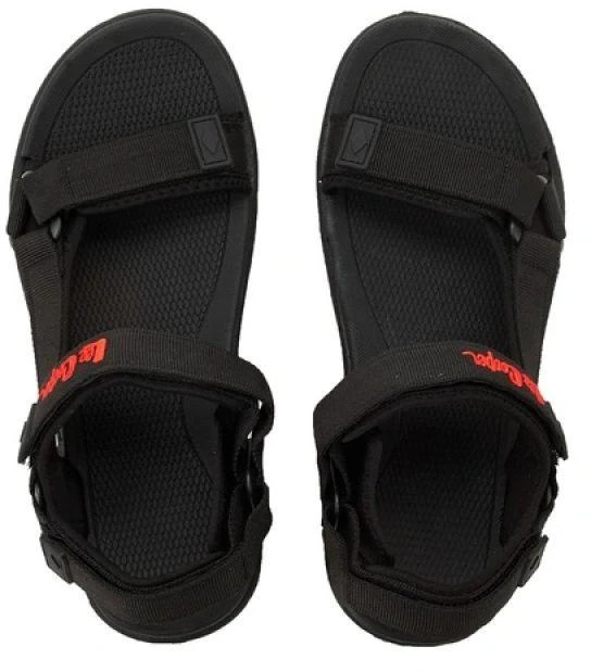 Lee Cooper vyriški lengvi juodi vasaros paplūdimio sandalai su lipdukais