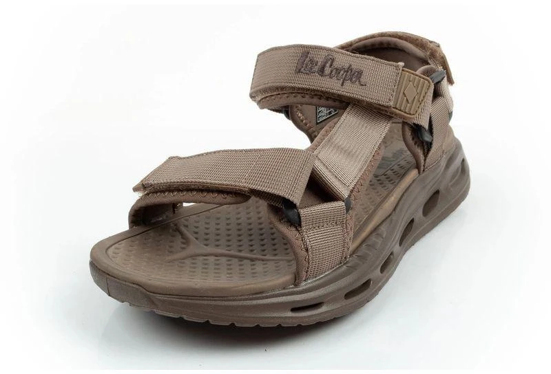 Lee Cooper vyriški šviesiai žali vasaros paplūdimio sandalai su lipukais