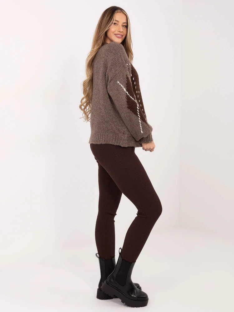 Leginsy-D93050Z62285A-ciemny ruda