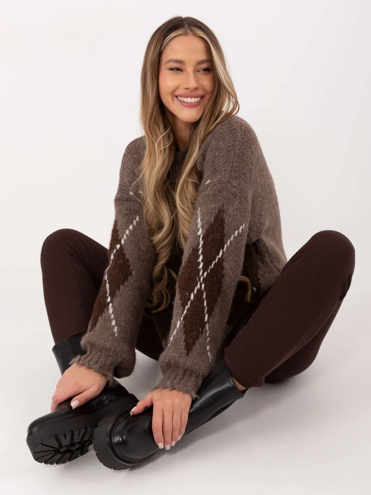 Leginsy-D93050Z62285A-ciemny ruda