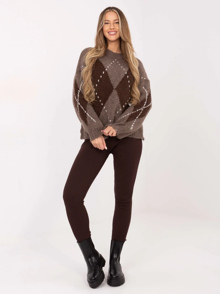 Leginsy-D93050Z62285A-ciemny ruda