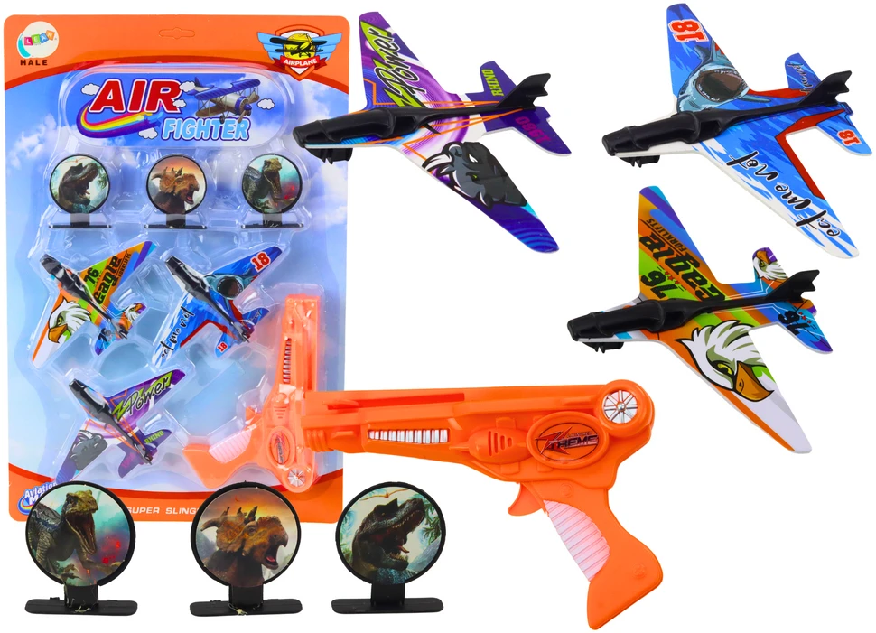 Lean Toys Lėktuvėlių šaudymo rinkinys su pistoleto paleidikliu