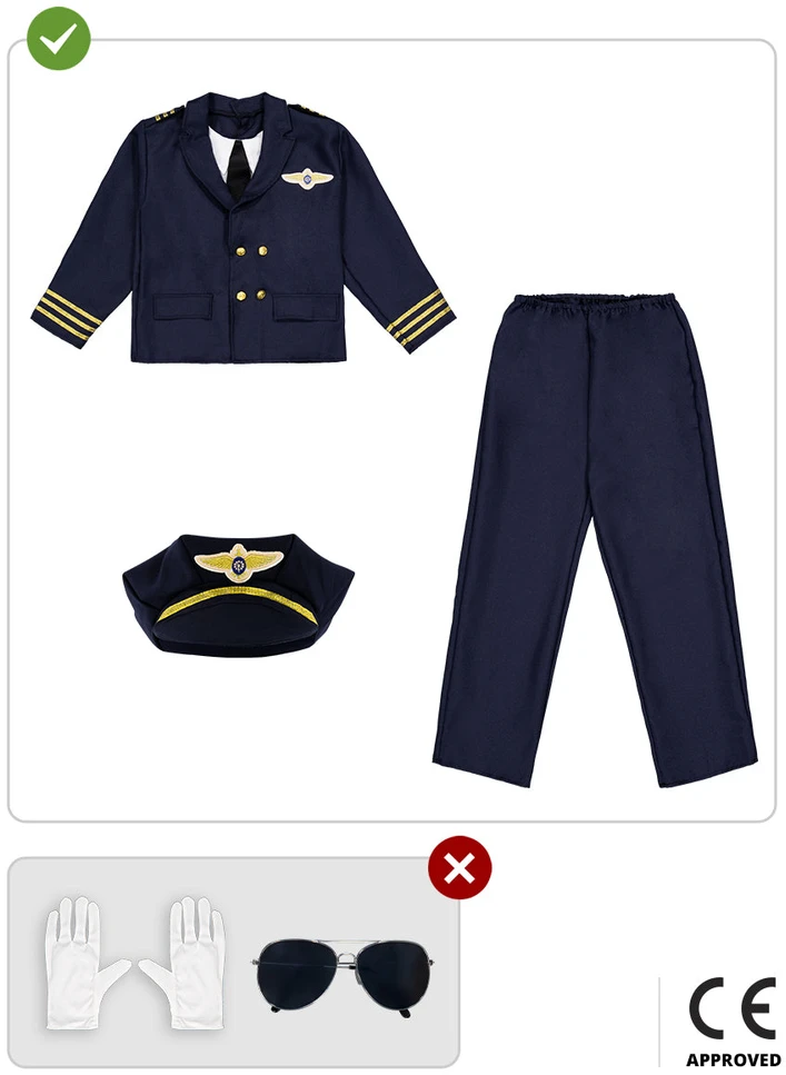 Lėktuvo piloto kostiumas berniukams