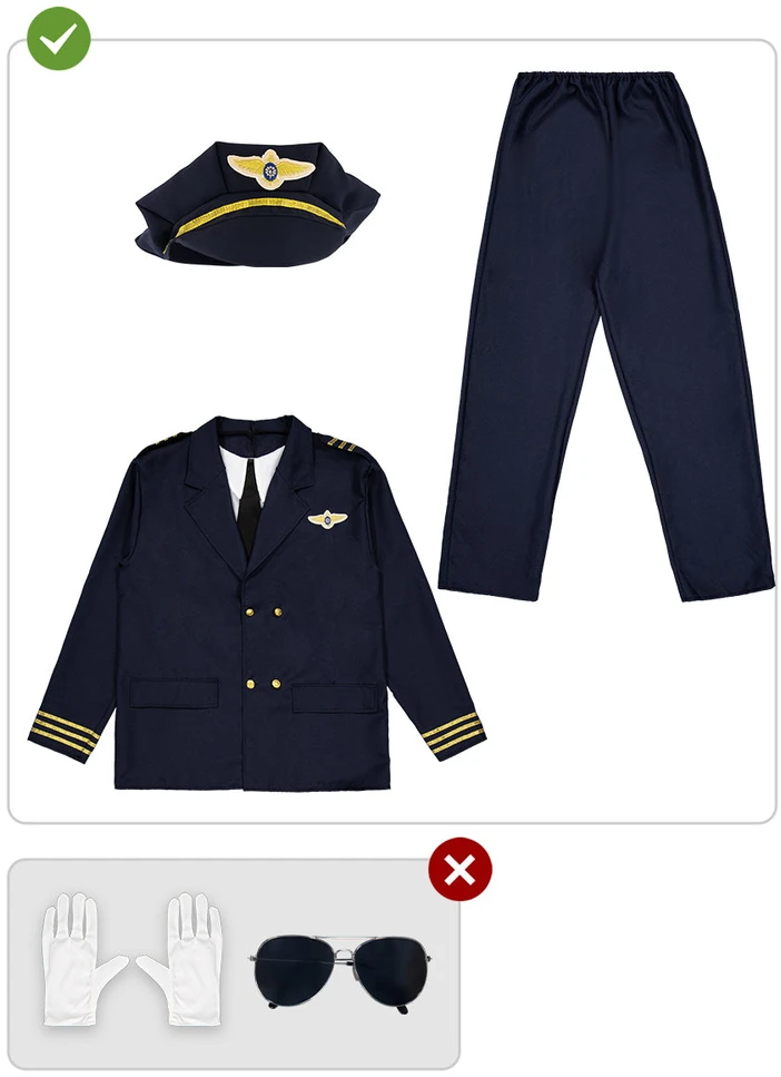 Lėktuvo piloto kostiumas vyrams