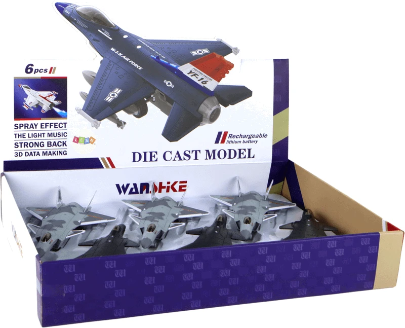 Lean Toys LeanToys trinties varomas lėktuvo modelis juoda pilka