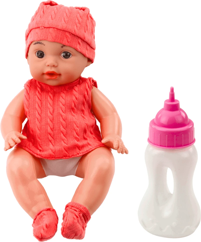 Lean Toys Lėlė kūdikis su buteliuku ir garsais 30 cm