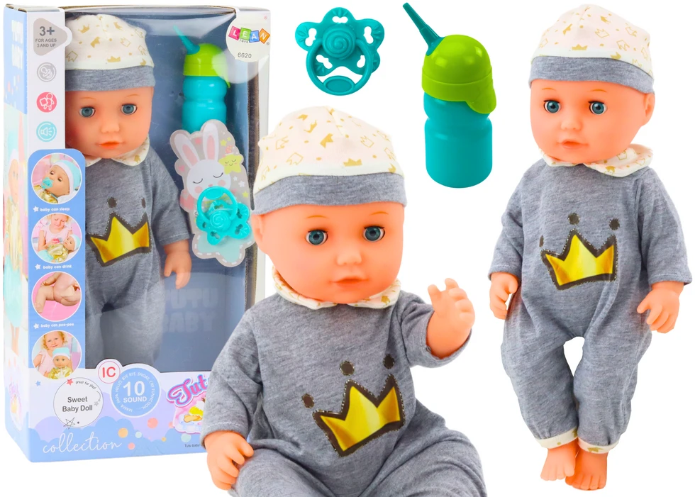 Lean Toys Lėlė kūdikis su garsais ir priedais