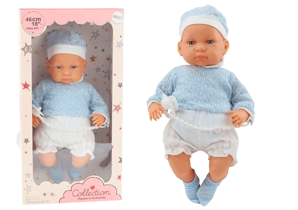 Lean Toys Lėlė kūdikis 46 cm su rožiniais drabužiais