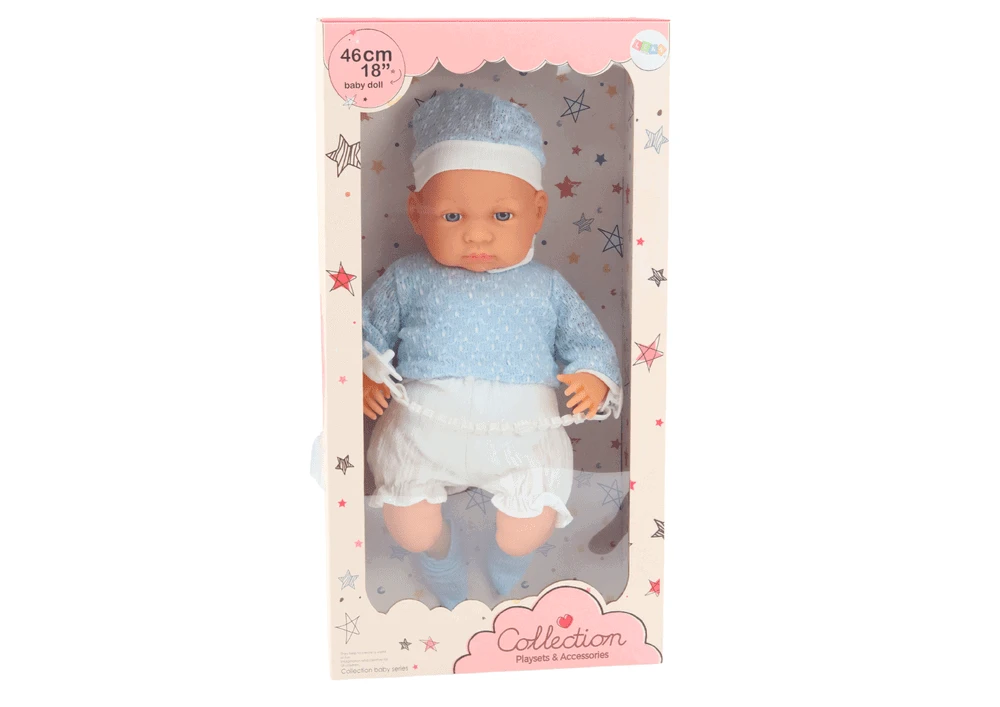 Lean Toys Lėlė kūdikis 46 cm su rožiniais drabužiais
