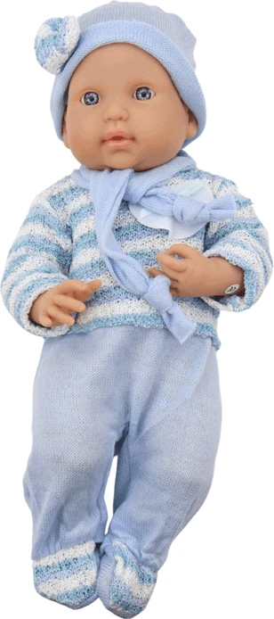Lėlė kūdikis su mėlynais drabužiais Lean Toys, 39 cm