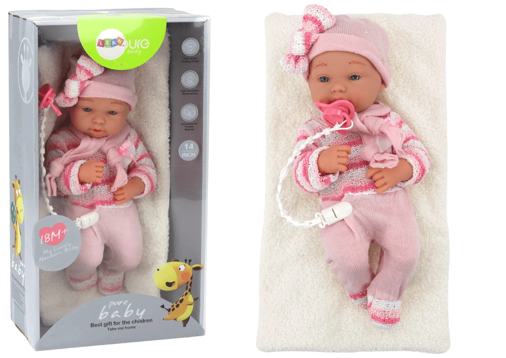 Lean Toys Kūdikio lėlė Leantoys su rožiniais drabužiais