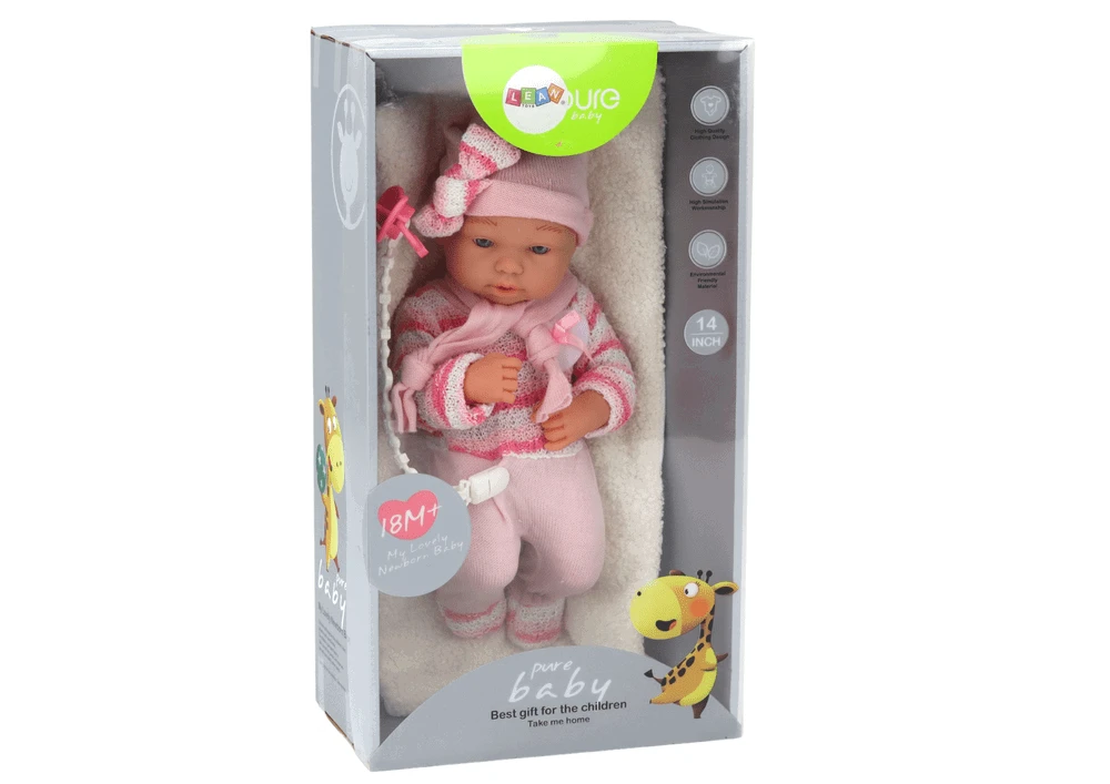 Lean Toys Kūdikio lėlė Leantoys su rožiniais drabužiais