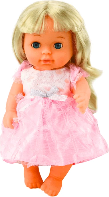 Lean Toys Lėlė su šviesiai rožine suknele