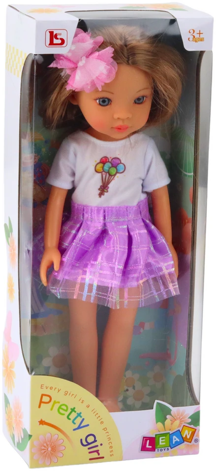 Lean Toys Lėlė su violetiniu sijonu, 32 cm